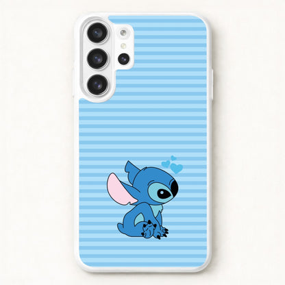 Blue Hearts Alien Blue Valentine's Phone Case for Galaxy S26 Ultra