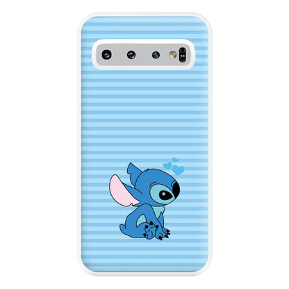 Blue Hearts Alien Blue Valentine's Phone Case for Galaxy S10 Plus