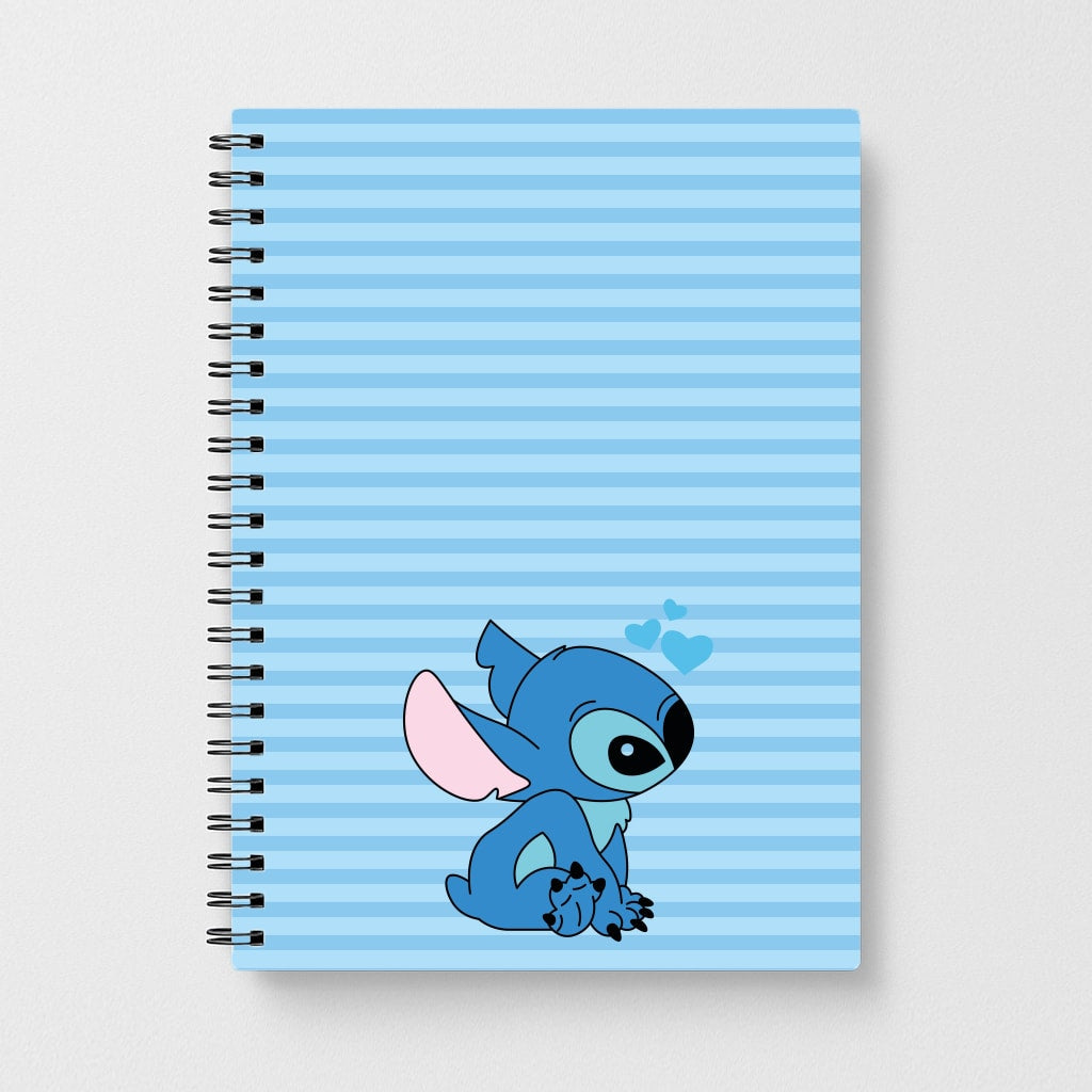 Blue Hearts Alien Blue Valentine's Notebook