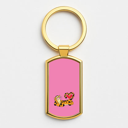Tiger Valentine's Gold Keyring