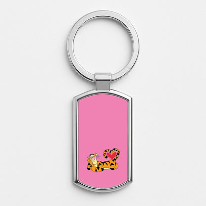 Tiger Valentine's Silver Keyring