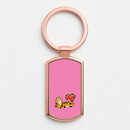 Tiger Valentine's Rose Gold Keyring