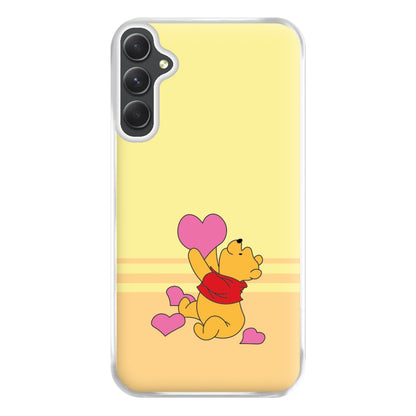 Pooh Love Heart Balloons Valentine's Phone Case for Galaxy A54