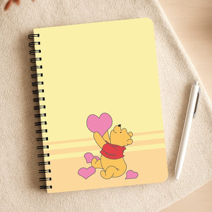 Pooh Love Heart Balloons Valentine's Notepad