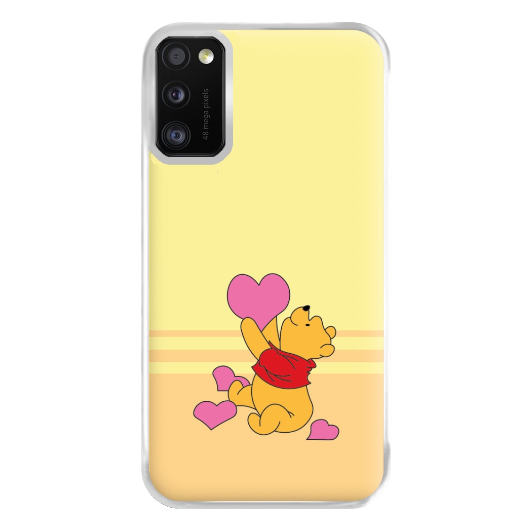 Pooh Love Heart Balloons Valentine's Phone Case for Galaxy A41