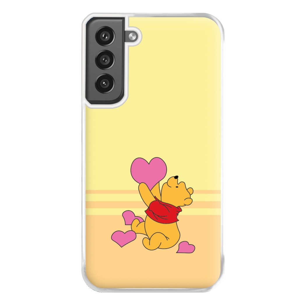 Pooh Love Heart Balloons Valentine's Phone Case for Galaxy S21FE