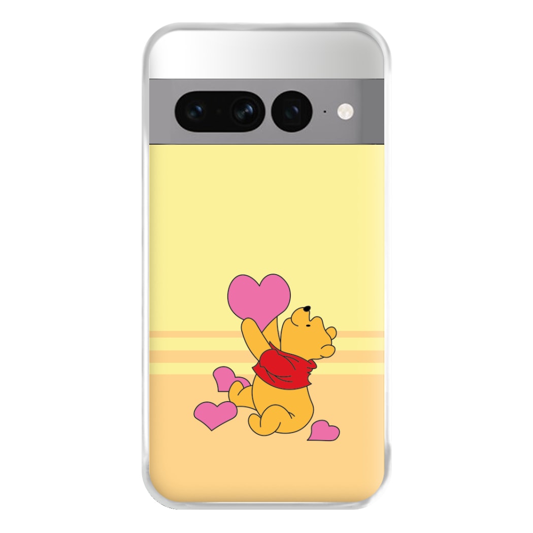 Pooh Love Heart Balloons Valentine's Phone Case for Google Pixel 7 Pro