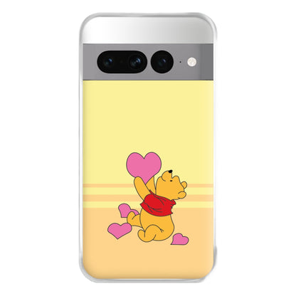 Pooh Love Heart Balloons Valentine's Phone Case for Google Pixel 7 Pro