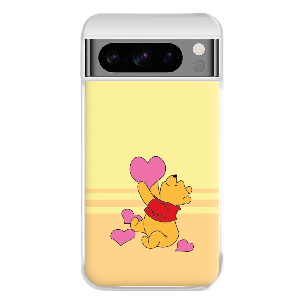 Pooh Love Heart Balloons Valentine's Phone Case for Google Pixel 8 Pro