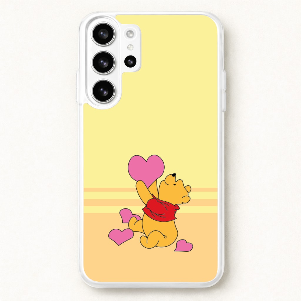 Pooh Love Heart Balloons Valentine's Phone Case for Galaxy S26 Ultra