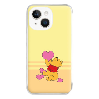 Pooh Love Heart Balloons Valentine's Phone Case for iPhone 14 Plus