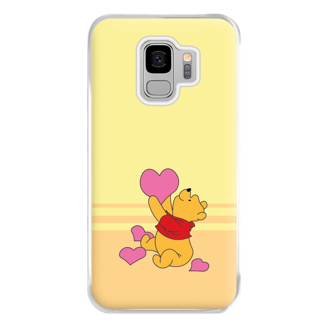 Pooh Love Heart Balloons Valentine's Phone Case for Galaxy S9 Plus