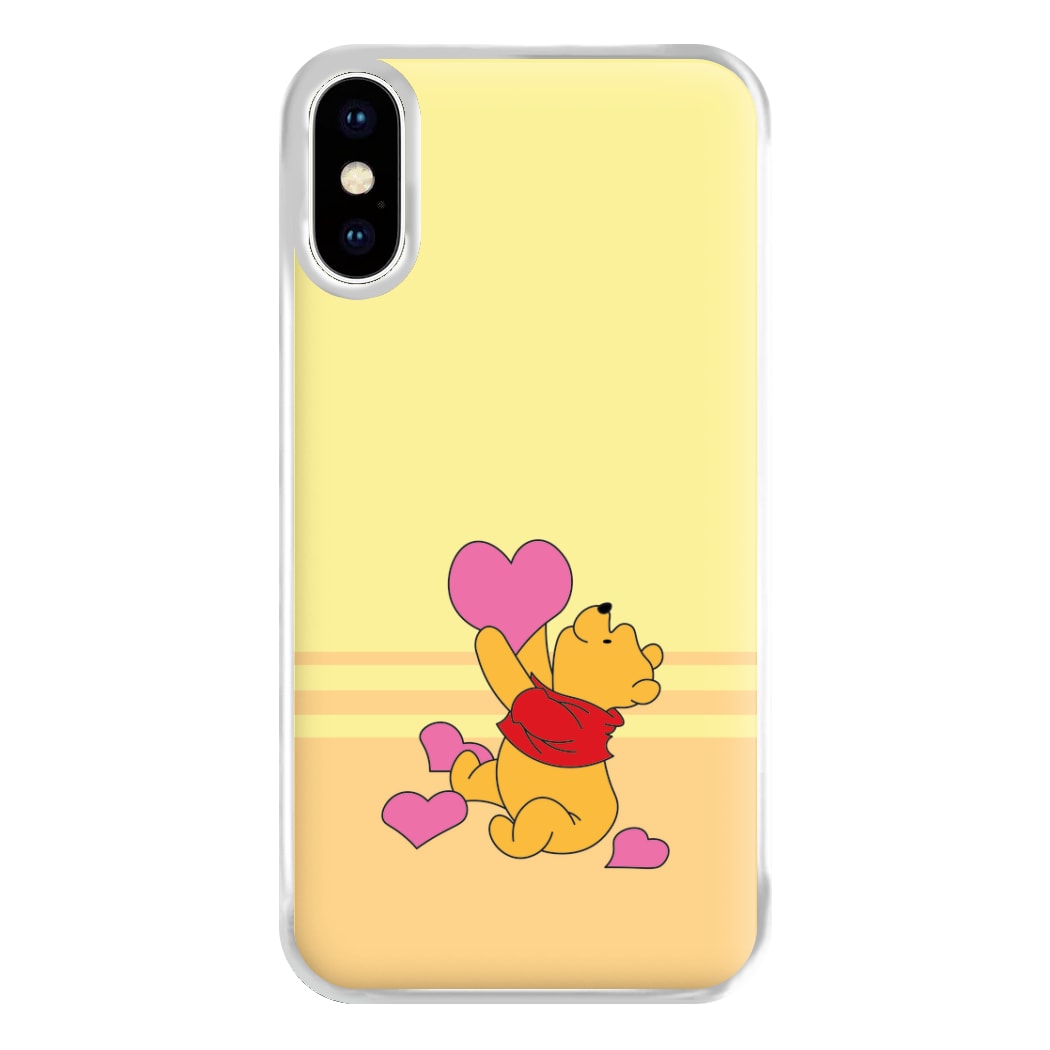 Pooh Love Heart Balloons Valentine's Phone Case for iPhone XS Max