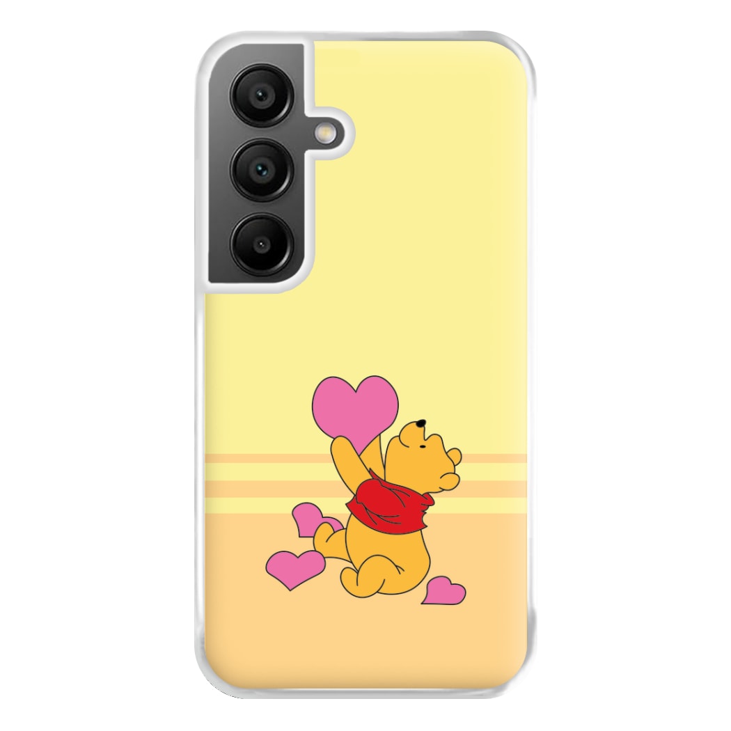 Pooh Love Heart Balloons Valentine's Phone Case for Galaxy A55