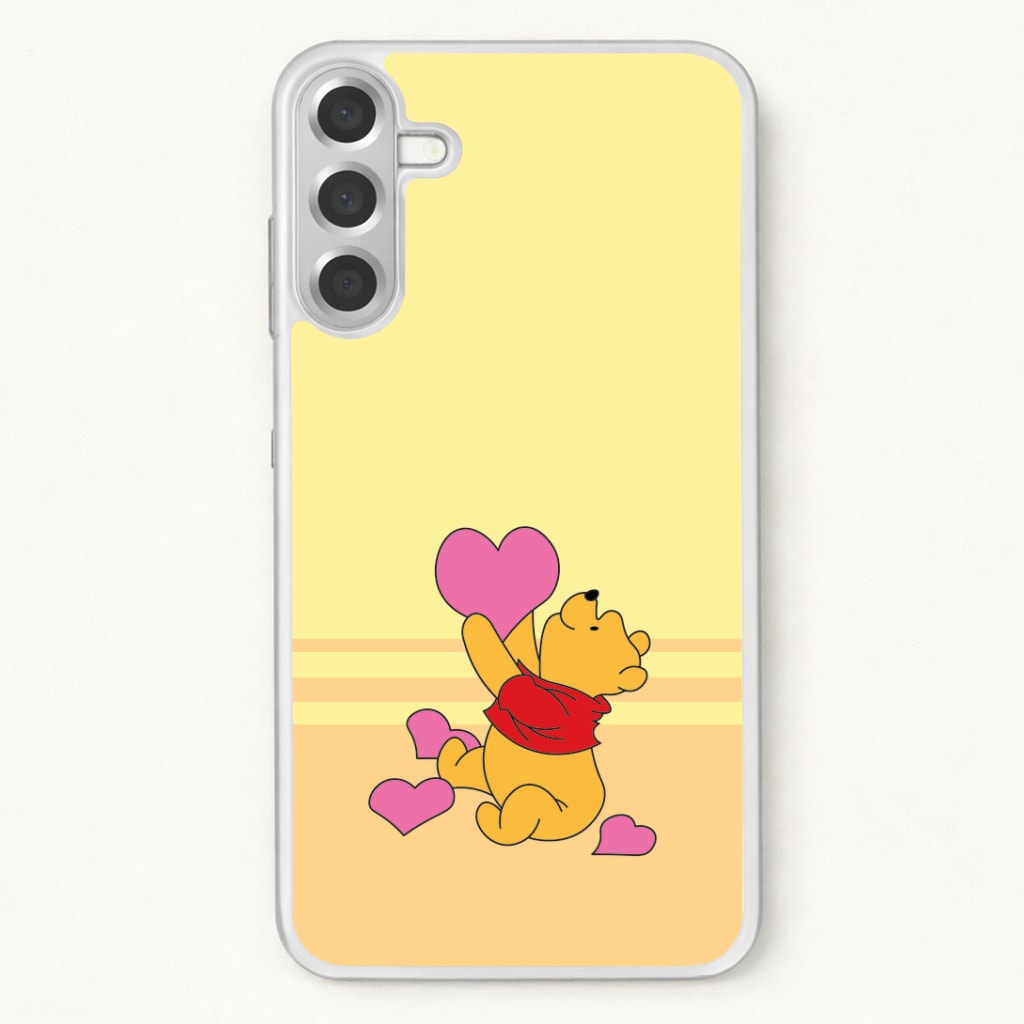 Pooh Love Heart Balloons Valentine's Phone Case for Galaxy A57
