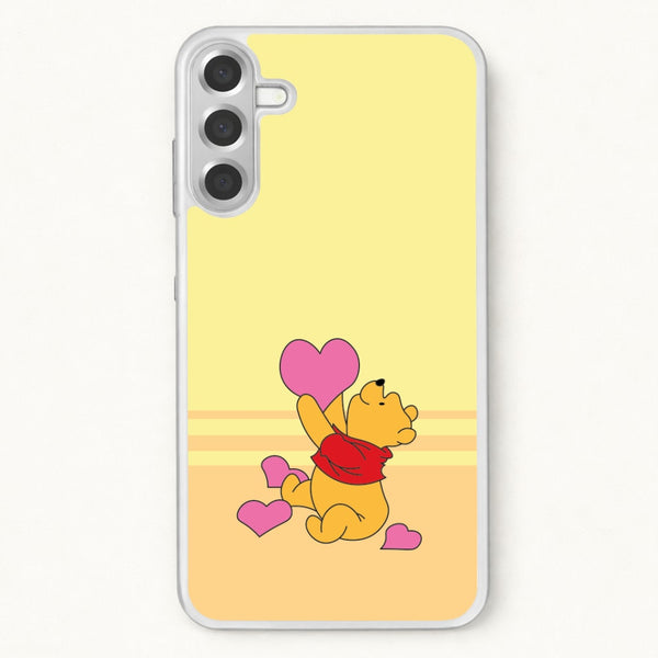 Pooh Love Heart Balloons Valentine's Phone Case for Galaxy A57
