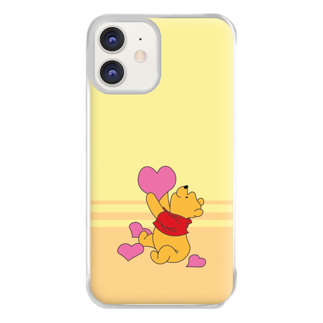 Pooh Love Heart Balloons Valentine's Phone Case for iPhone 11