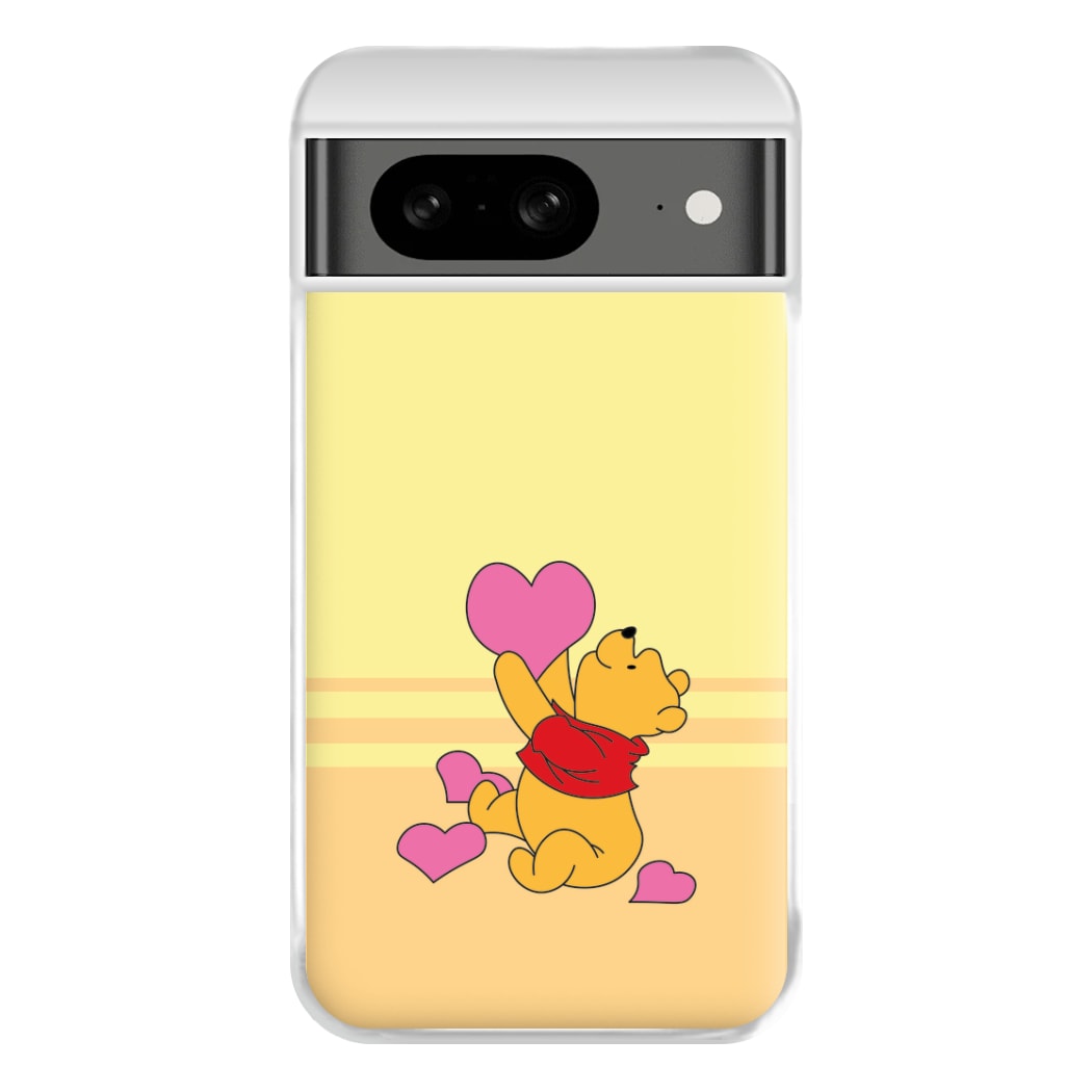 Pooh Love Heart Balloons Valentine's Phone Case for Google Pixel 8