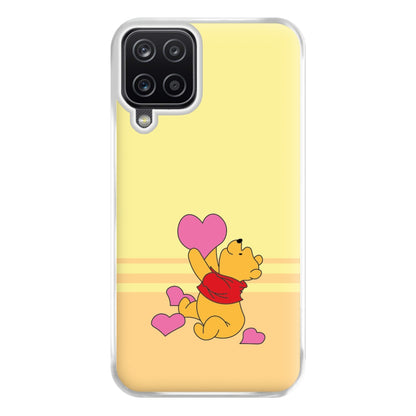 Pooh Love Heart Balloons Valentine's Phone Case for Galaxy A12