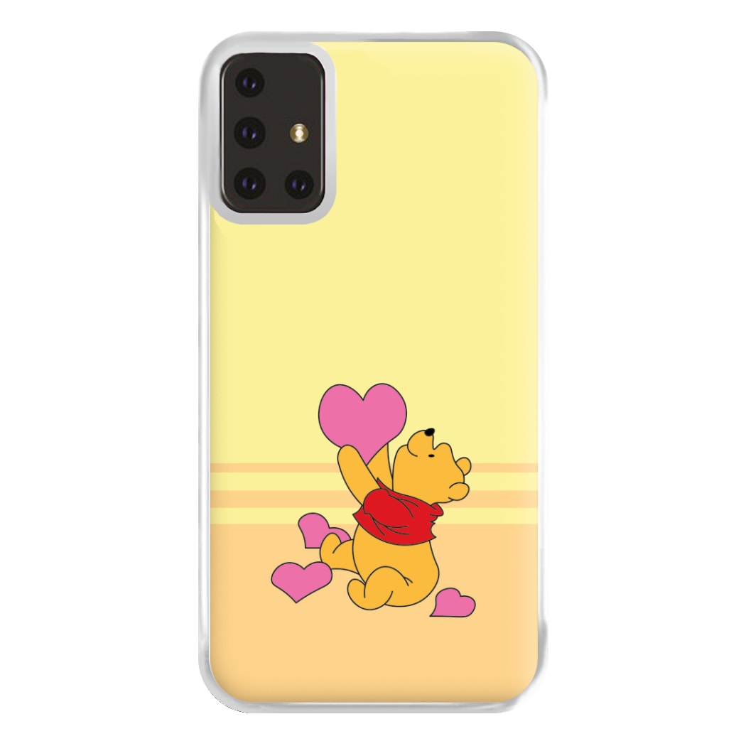 Pooh Love Heart Balloons Valentine's Phone Case for Galaxy A71