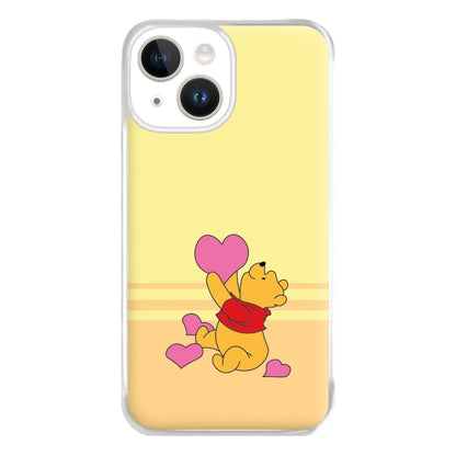 Pooh Love Heart Balloons Valentine's Phone Case for iPhone 14