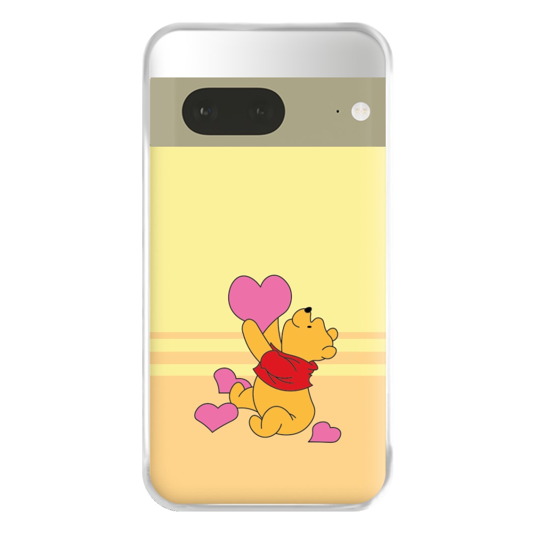 Pooh Love Heart Balloons Valentine's Phone Case for Google Pixel 7a