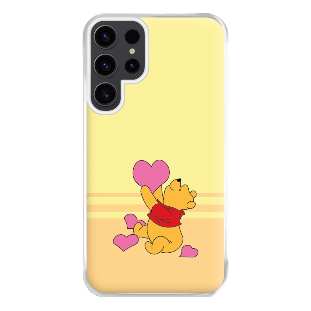 Pooh Love Heart Balloons Valentine's Phone Case for Galaxy S23 Ultra