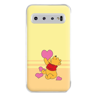 Pooh Love Heart Balloons Valentine's Phone Case for Galaxy S10 Plus