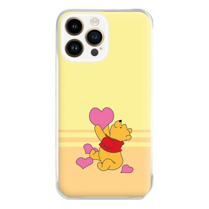 Pooh Love Heart Balloons Valentine's Phone Case for iPhone 14 Pro Max