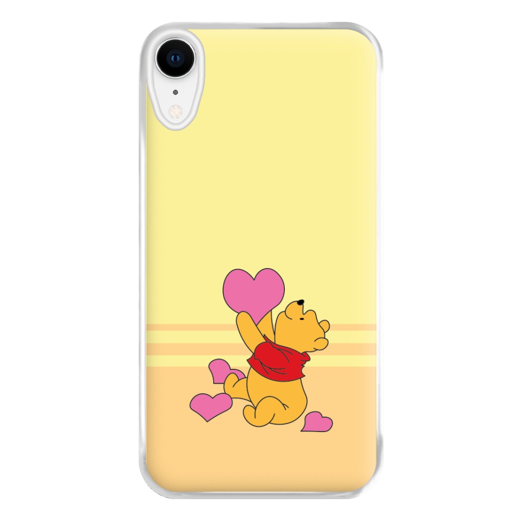 Pooh Love Heart Balloons Valentine's Phone Case for iPhone XR