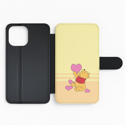 Pooh Love Heart Balloons Valentine's Flip Phone Case
