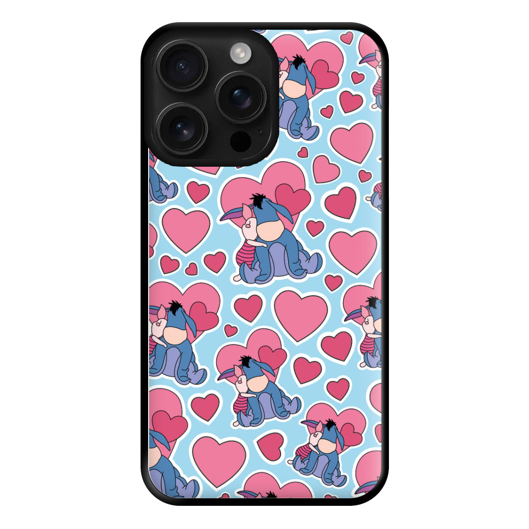 Donkey and Pig Pattern Valentine's Phone Case for iPhone 16 Pro Max