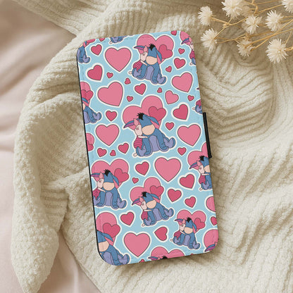 Donkey and Pig Pattern Valentine's Wallet Phone Case