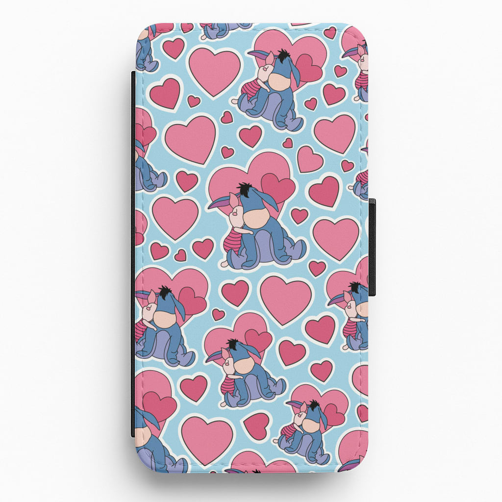 Donkey and Pig Pattern Valentine's Flip / Wallet Phone Case