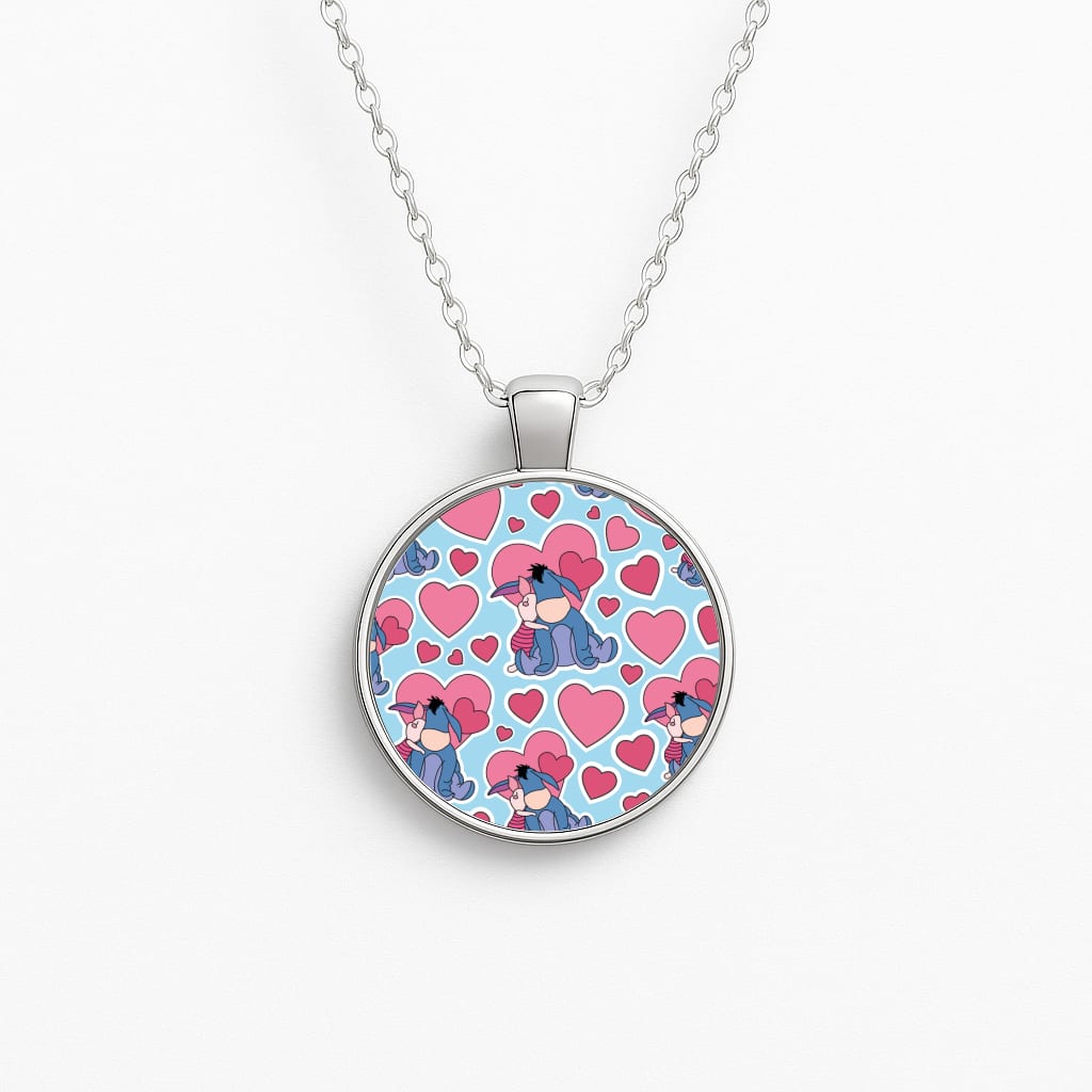 Donkey and Pig Pattern Valentine's Circle Necklace