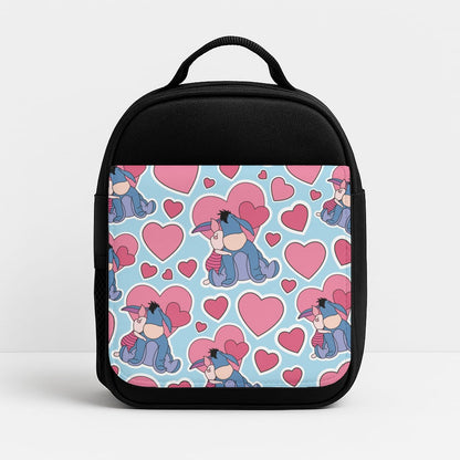 Donkey and Pig Pattern Valentine's Insulated Lunchbox