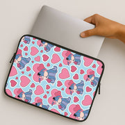 Donkey and Pig Pattern Valentine's Laptop Sleeve 2