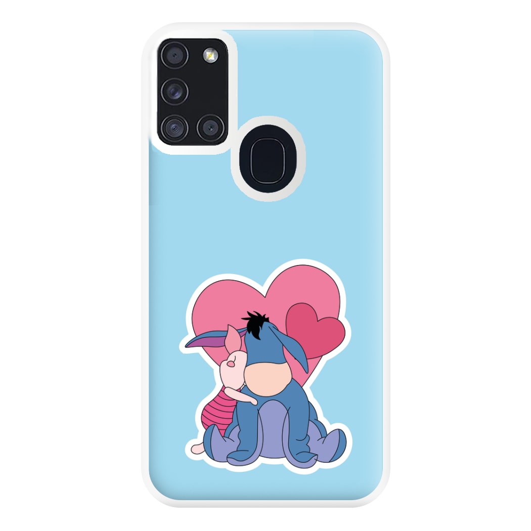 Donkey and Pig Valentine's Phone Case for Galaxy A21s