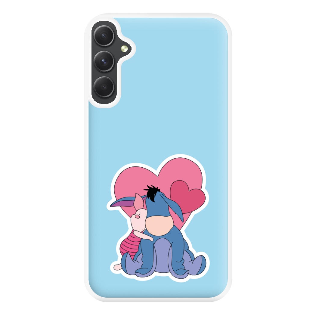 Donkey and Pig Valentine's Phone Case for Galaxy A14