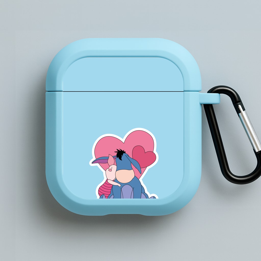 Donkey and Pig Valentine's Blue AirPods Case