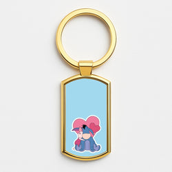 Donkey and Pig Valentine's Gold Keyring