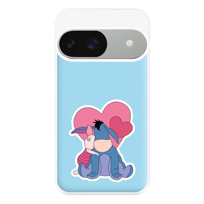 Donkey and Pig Valentine's Phone Case for Google Pixel 9 / 9 Pro