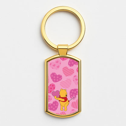 Cupid Pooh Valentine's Gold Keyring