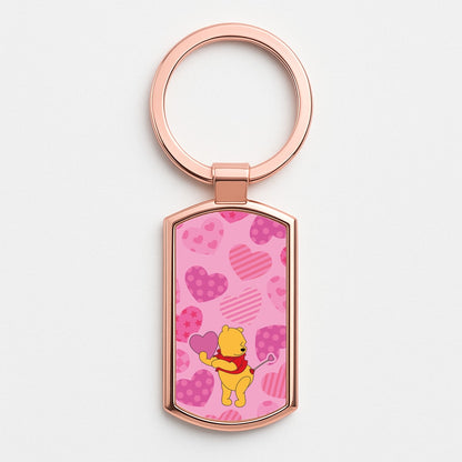 Cupid Pooh Valentine's Rose Gold Keyring