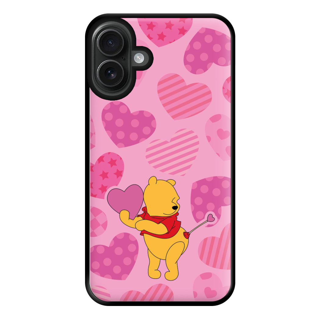 Cupid Pooh Valentine's Phone Case for iPhone 16 Plus