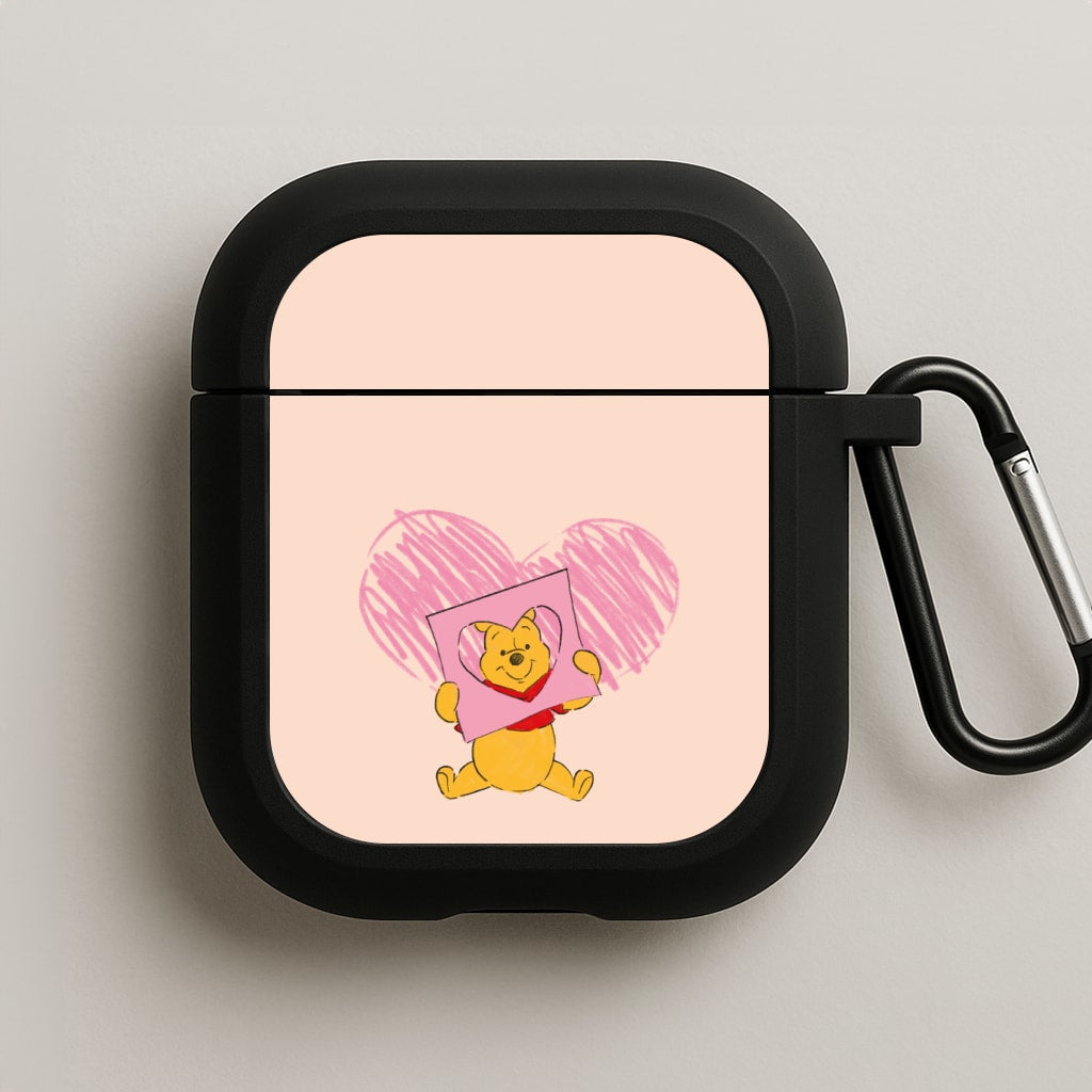 Pooh Heart Drawing Valentine's AirPods Case