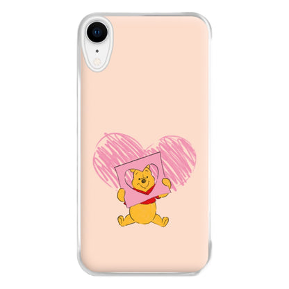 Pooh Heart Drawing Valentine's Phone Case for iPhone XR