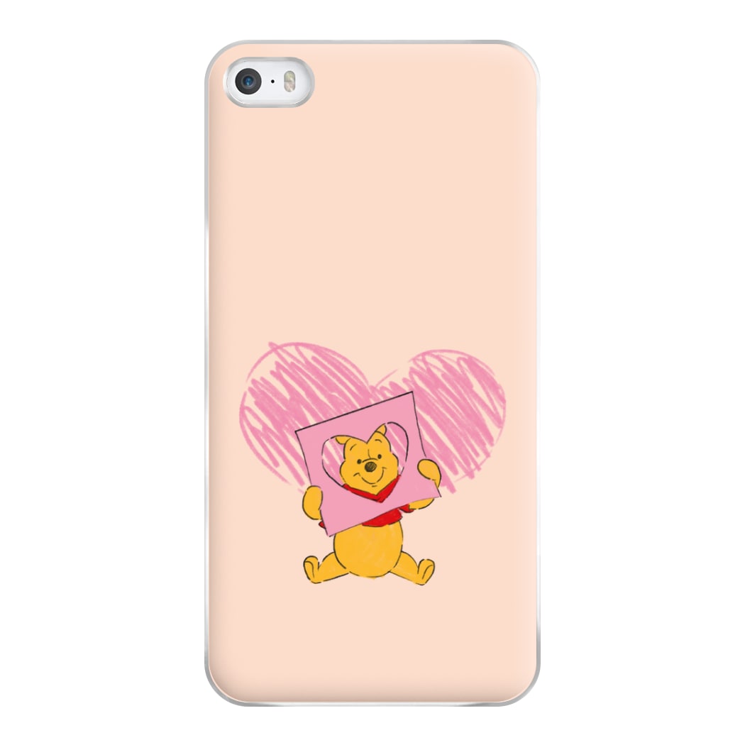 Pooh Heart Drawing Valentine's Phone Case for iPhone 5 / 5s / SE 2016