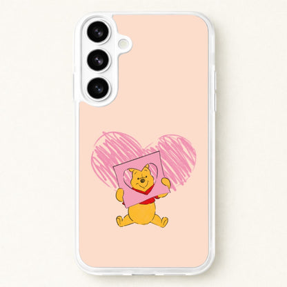 Pooh Heart Drawing Valentine's Phone Case for Galaxy S26 Plus