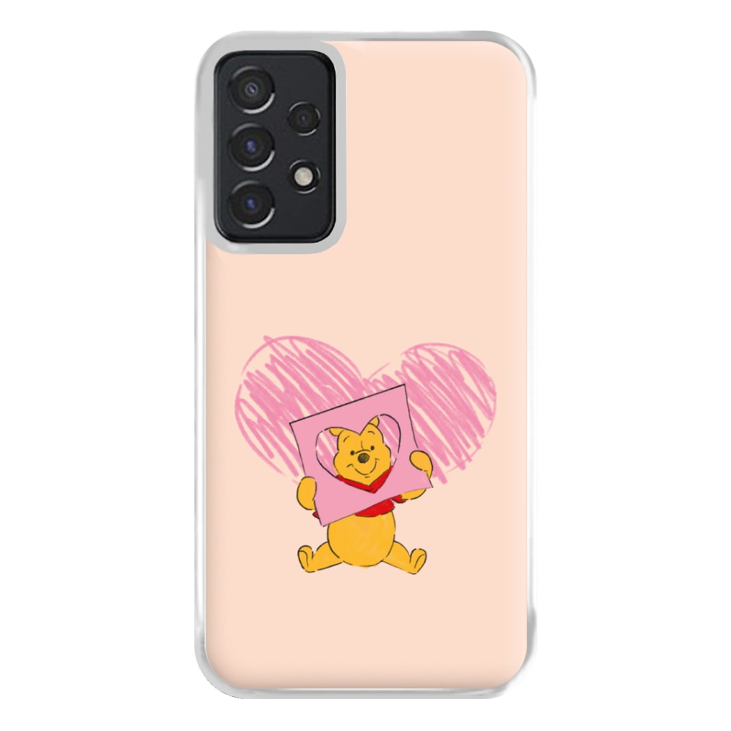 Pooh Heart Drawing Valentine's Phone Case for Galaxy A52 / A52s